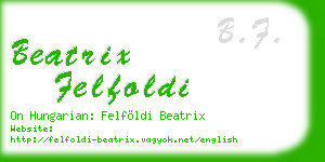 beatrix felfoldi business card