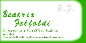 beatrix felfoldi business card